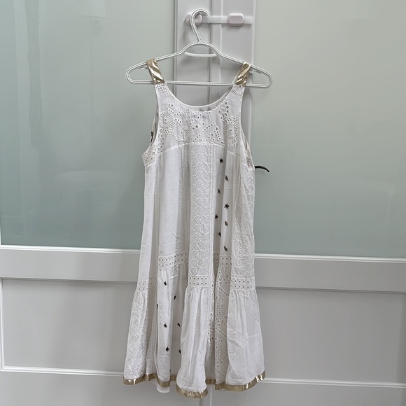 Anthropologie Leifnotes White Eyelet Beaded Dress - Picture 7 of 9